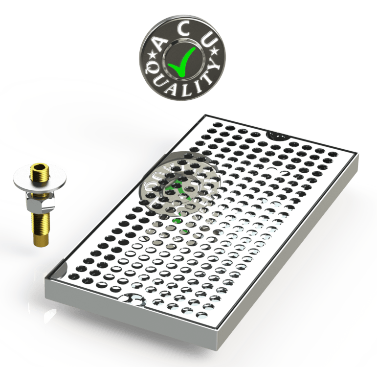 6" X 12" Surface Mount Drip Tray with Drain - ACU Precision Sheet Metal