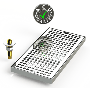 6" X 12" Surface Mount Drip Tray with Drain - ACU Precision Sheet Metal
