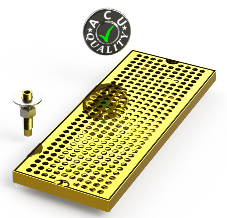 6" X 16"  Surface Mount Drip Tray with Drain - ACU Precision Sheet Metal