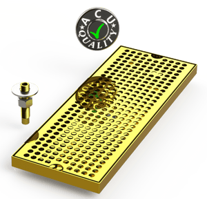 6" X 16"  Surface Mount Drip Tray with Drain - ACU Precision Sheet Metal