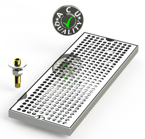 6" X 16"  Surface Mount Drip Tray with Drain - ACU Precision Sheet Metal