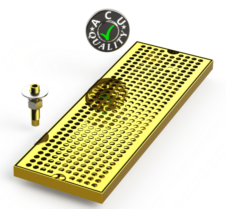 6" X 18"  Surface Mount Drip Tray with Drain - ACU Precision Sheet Metal