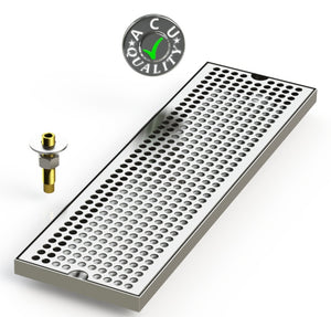 6" X 20" Surface Mount Drip Tray with Drain - ACU Precision Sheet Metal