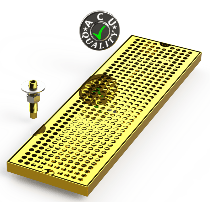 6" X 20" Surface Mount Drip Tray with Drain - ACU Precision Sheet Metal