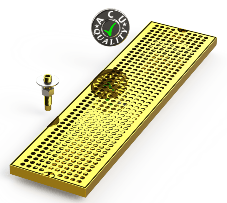 6" X 24" Surface Mount Drip Tray with Drain - ACU Precision Sheet Metal