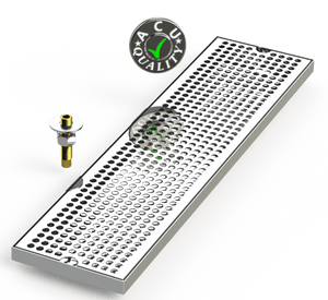 6" X 24" Surface Mount Drip Tray with Drain - ACU Precision Sheet Metal