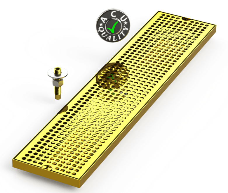 6" X 28" Surface Mount Drip Tray with Drain - ACU Precision Sheet Metal