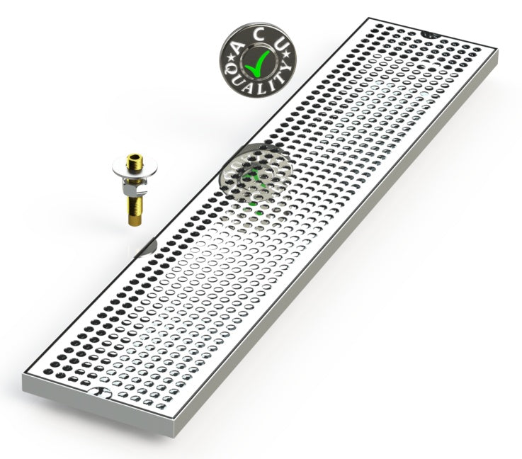 6" X 30" Surface Mount Drip Tray with Drain - ACU Precision Sheet Metal