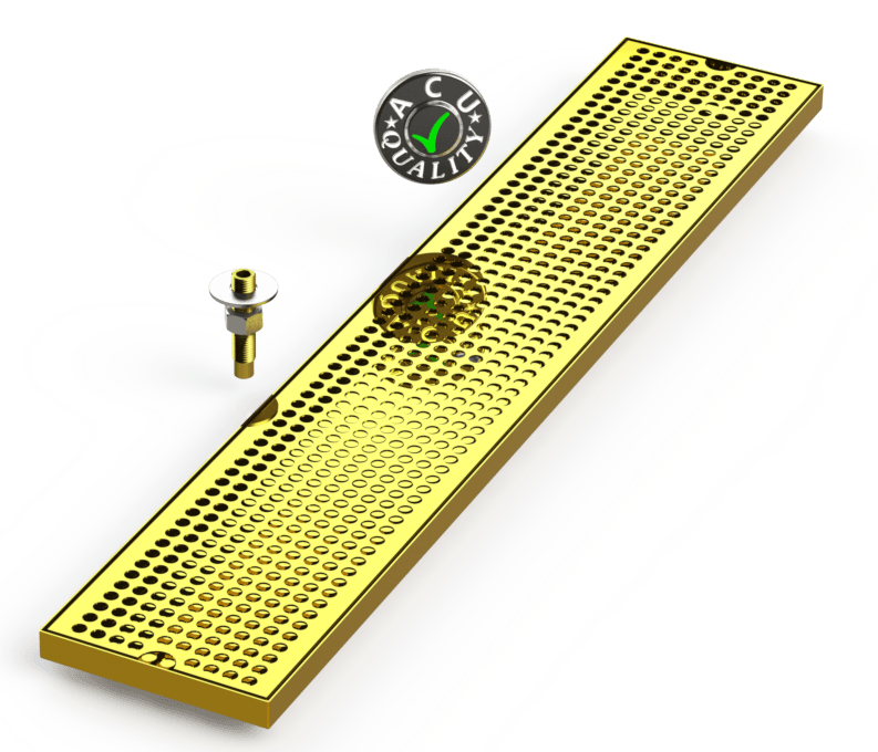 6" X 33" Surface Mount Drip Tray with Drain - ACU Precision Sheet Metal
