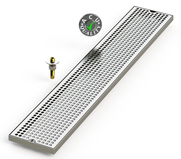 6" X 36" Surface Mount Drip Tray with Drain - ACU Precision Sheet Metal