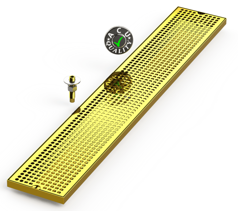 6" X 39" Surface Mount Drip Tray with Drain - ACU Precision Sheet Metal