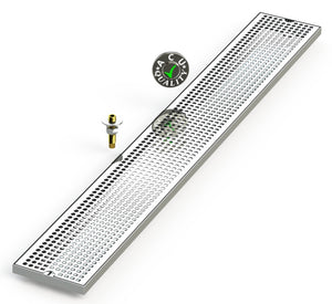 6" X 45" Surface Mount Drip Tray with Drain - ACU Precision Sheet Metal
