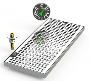 7" X 16" Surface Mount Drip Tray with Drain - ACU Precision Sheet Metal