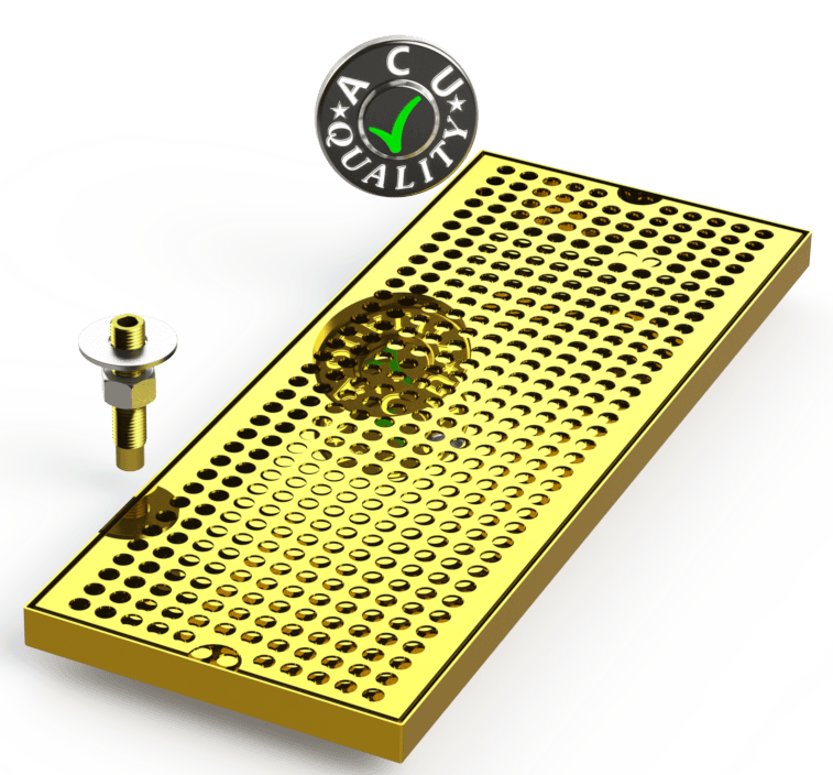 7" X 18" Surface Mount Drip Tray with Drain - ACU Precision Sheet Metal