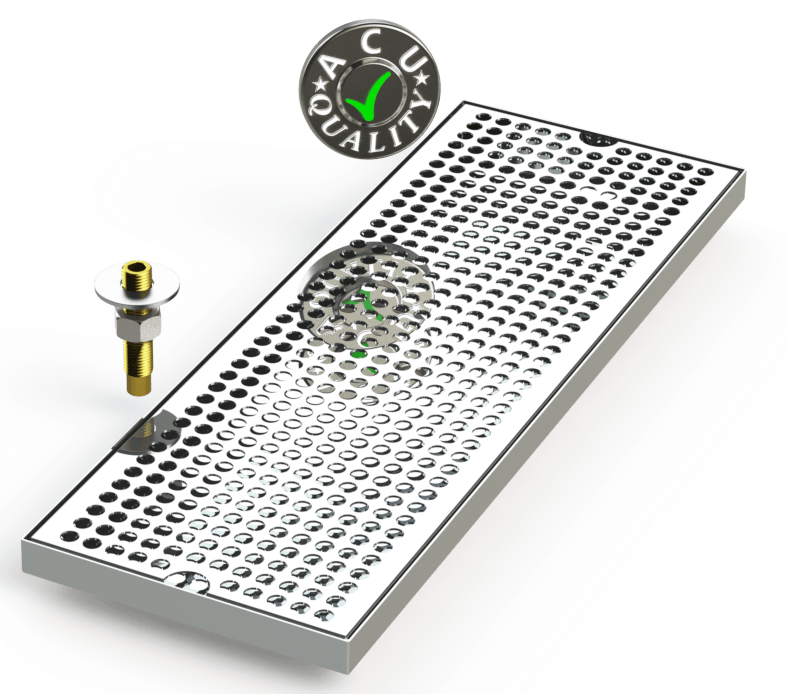 7" X 20" Surface Mount Drip Tray with Drain - ACU Precision Sheet Metal