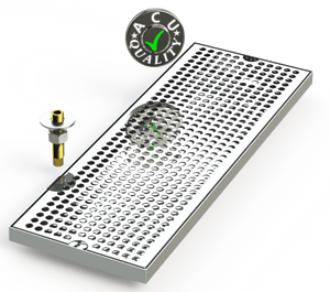7" X 20" Surface Mount Drip Tray with Drain - ACU Precision Sheet Metal