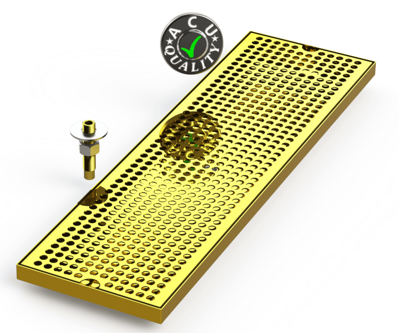 7" X 24" Surface Mount Drip Tray with Drain - ACU Precision Sheet Metal