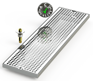 7" X 24" Surface Mount Drip Tray with Drain - ACU Precision Sheet Metal
