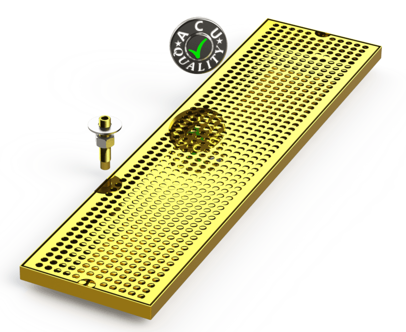 7" X 28" Surface Mount Drip Tray with Drain - ACU Precision Sheet Metal