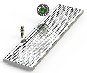 7" X 28" Surface Mount Drip Tray with Drain - ACU Precision Sheet Metal