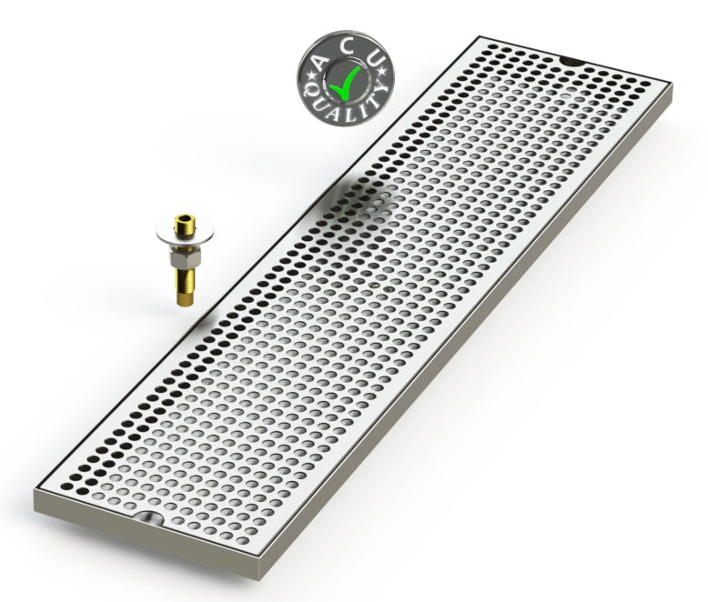 7" X 30" Surface Mount Drip Tray with Drain - ACU Precision Sheet Metal