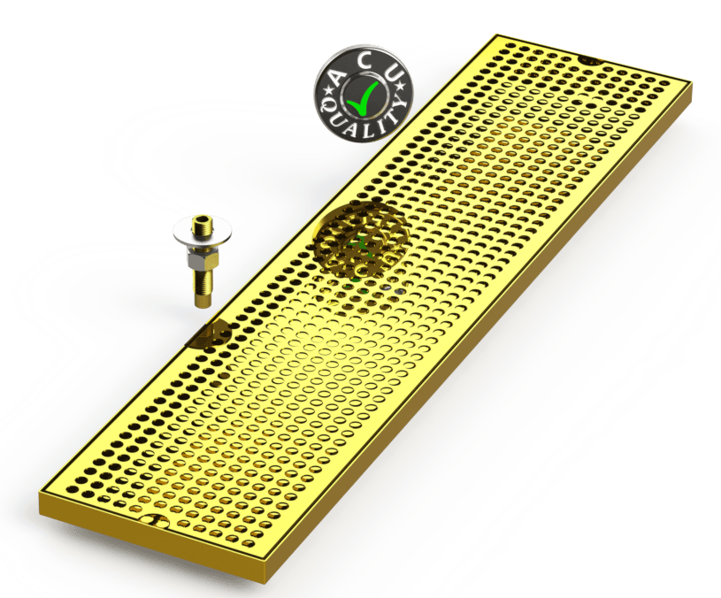 7" X 30" Surface Mount Drip Tray with Drain - ACU Precision Sheet Metal