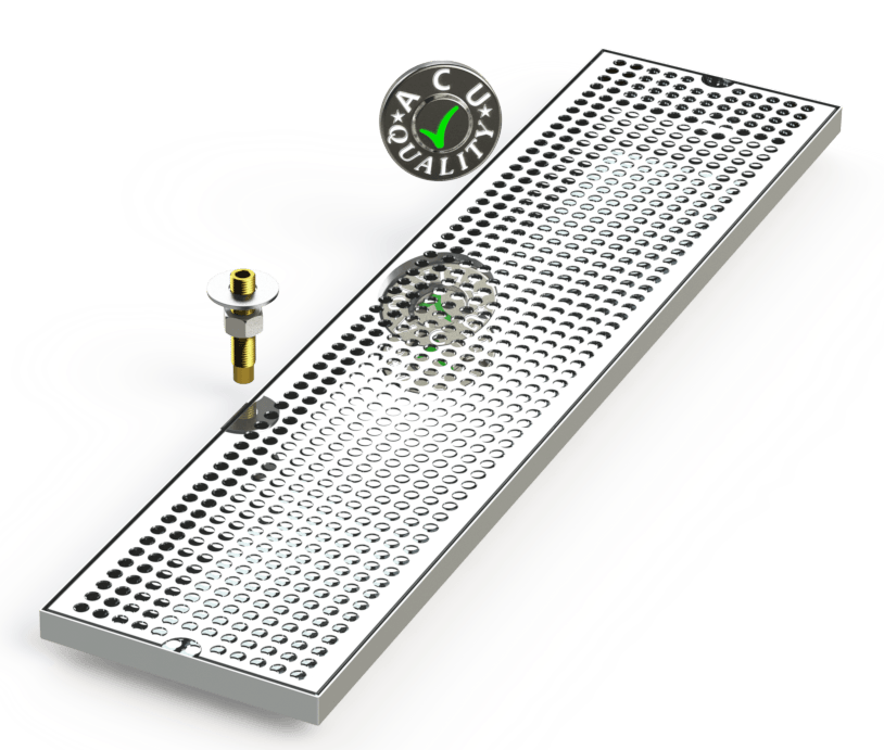 7" X 30" Surface Mount Drip Tray with Drain - ACU Precision Sheet Metal