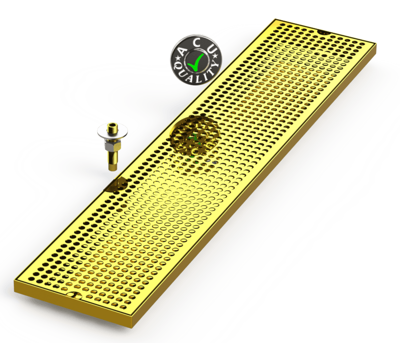 7" X 33" Surface Mount Drip Tray with Drain - ACU Precision Sheet Metal