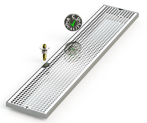 7" X 36" Surface Mount Drip Tray with Drain - ACU Precision Sheet Metal
