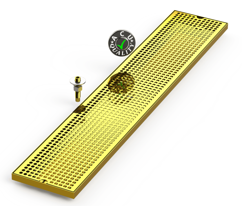 7" X 39" Surface Mount Drip Tray with Drain - ACU Precision Sheet Metal