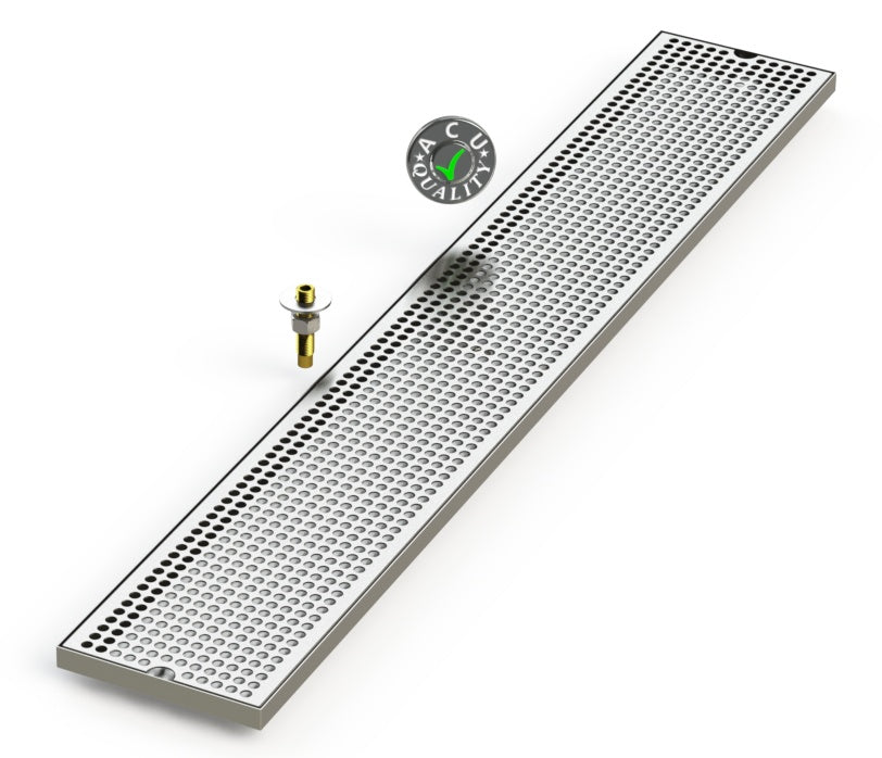 7" X 45" Surface Mount Drip Tray with Drain - ACU Precision Sheet Metal