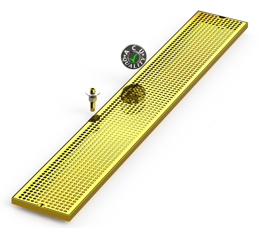 7" X 48" Surface Mount Drip Tray with Drain - ACU Precision Sheet Metal