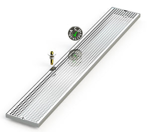 7" X 48" Surface Mount Drip Tray with Drain - ACU Precision Sheet Metal