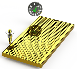 8" X 16" Surface Mount Drip Tray with Drain - ACU Precision Sheet Metal