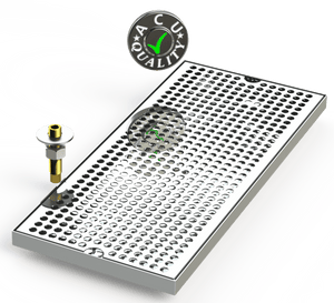 8" X 18" Surface Mount Drip Tray with Drain - ACU Precision Sheet Metal