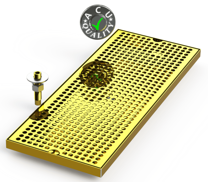 8" X 20" Surface Mount Drip Tray with Drain - ACU Precision Sheet Metal