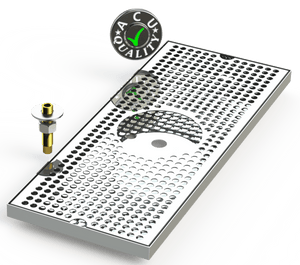 8" X 20" Surface Mount Drip Tray with Drain and Rinser Hole - ACU Precision Sheet Metal