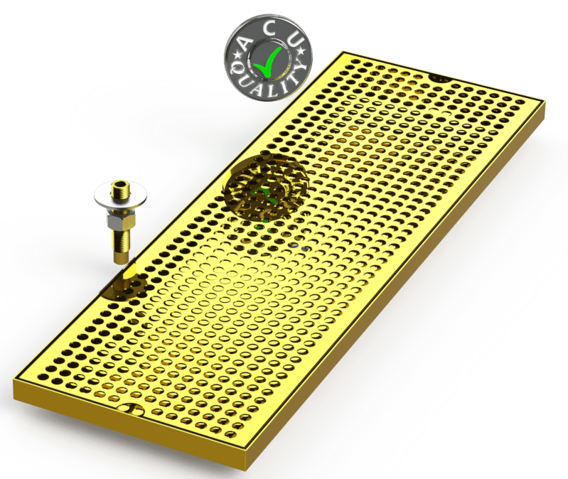 8" X 24" Surface Mount Drip Tray with Drain - ACU Precision Sheet Metal