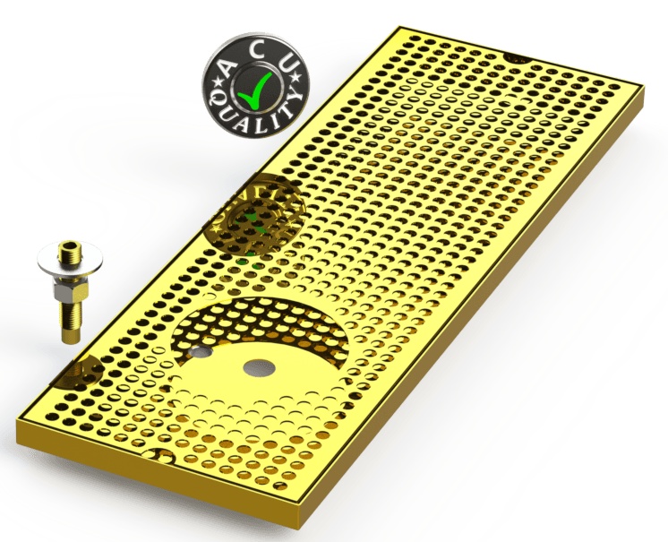 8" X 24" Surface Mount Drip Tray with Drain and Left Rinser Hole - ACU Precision Sheet Metal