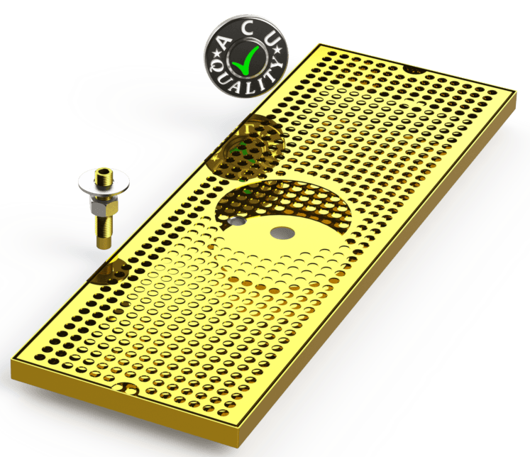 8" X 24" Surface Mount Drip Tray with Drain and Rinser Hole - ACU Precision Sheet Metal