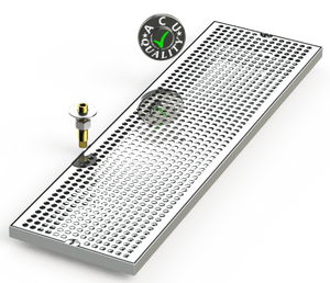 8" X 28" Surface Mount Drip Tray with Drain - ACU Precision Sheet Metal