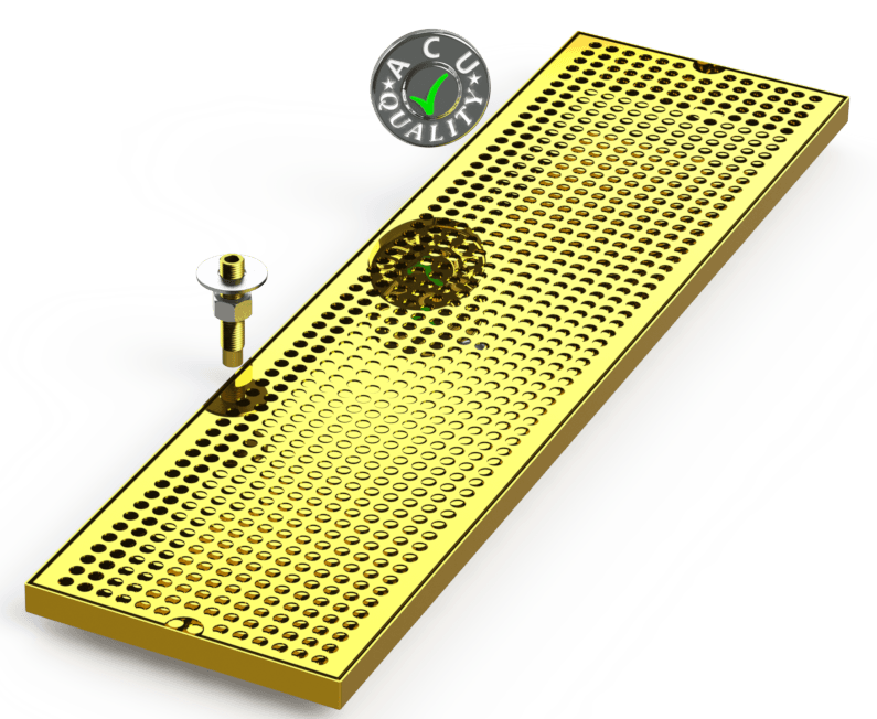 8" X 30" Surface Mount Drip Tray with Drain - ACU Precision Sheet Metal