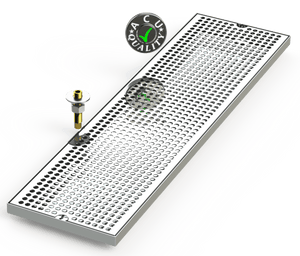 8" X 30" Surface Mount Drip Tray with Drain - ACU Precision Sheet Metal