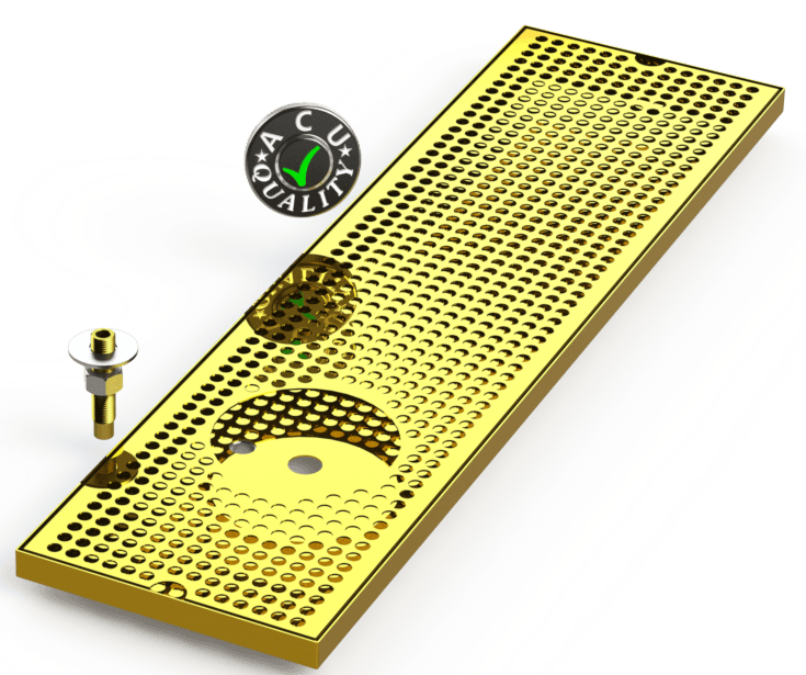 8" X 30" Surface Mount Drip Tray with Drain and Left Rinser Hole - ACU Precision Sheet Metal