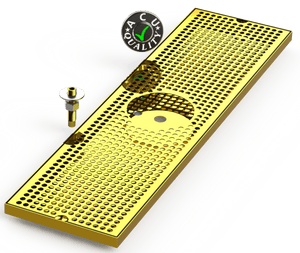 8" X 30" Surface Mount Drip Tray with Drain and Rinser Hole - ACU Precision Sheet Metal
