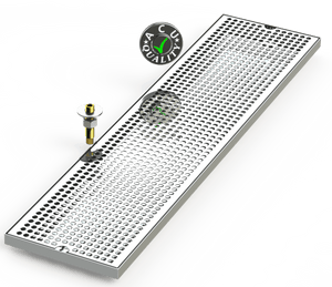 8" X 33" Surface Mount Drip Tray with Drain - ACU Precision Sheet Metal