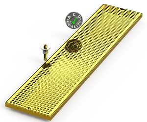 8" X 36" Surface Mount Drip Tray with Drain - ACU Precision Sheet Metal