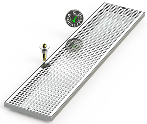 8" X 36" Surface Mount Drip Tray with Drain - ACU Precision Sheet Metal