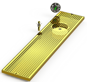 8" X 36" Surface Mount Drip Tray with Drain and Right Rinser Hole - ACU Precision Sheet Metal