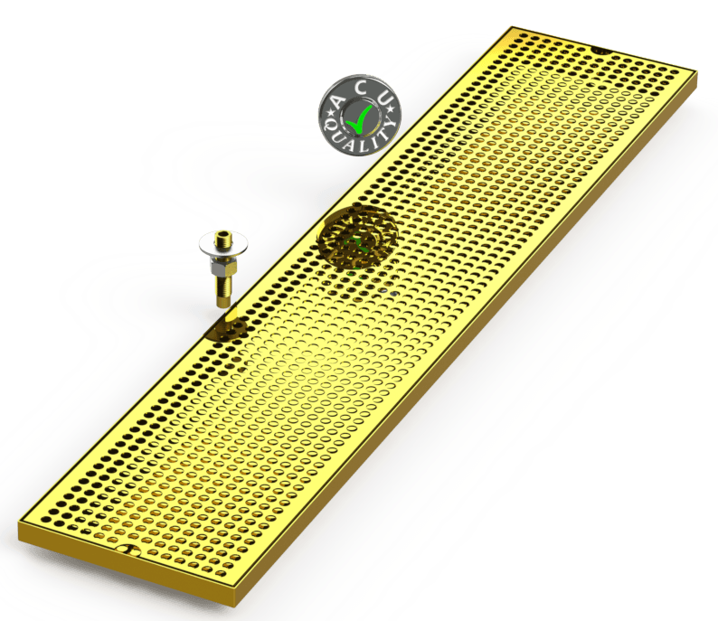 8" X 39" Surface Mount Drip Tray with Drain - ACU Precision Sheet Metal